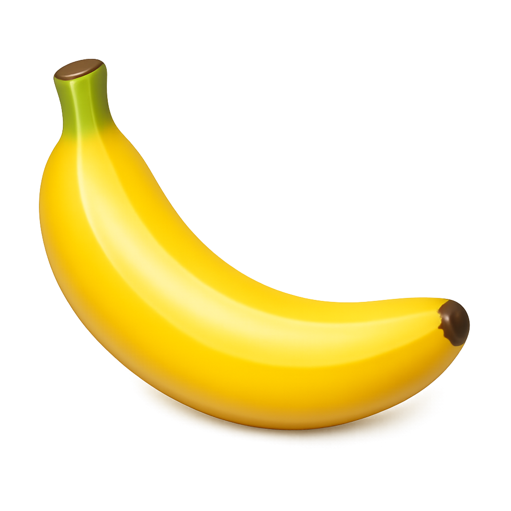 Modern 3D banana PNG clipart with transparent background
