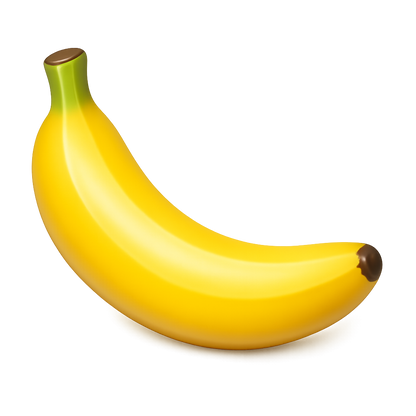Modern 3D banana PNG clipart with transparent background