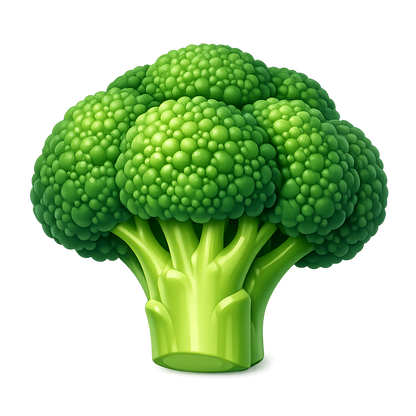 Modern 3D broccoli PNG clipart with transparent background