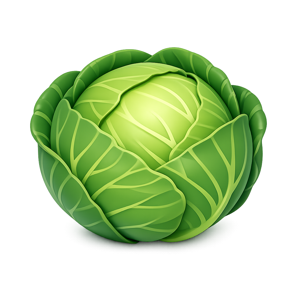 Modern 3D cabbage PNG clipart with transparent background