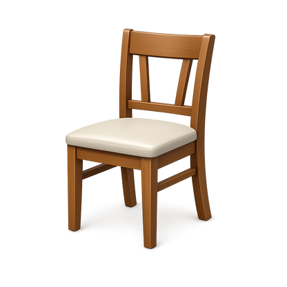 Modern 3D classroom chair PNG illustration with transparent background.