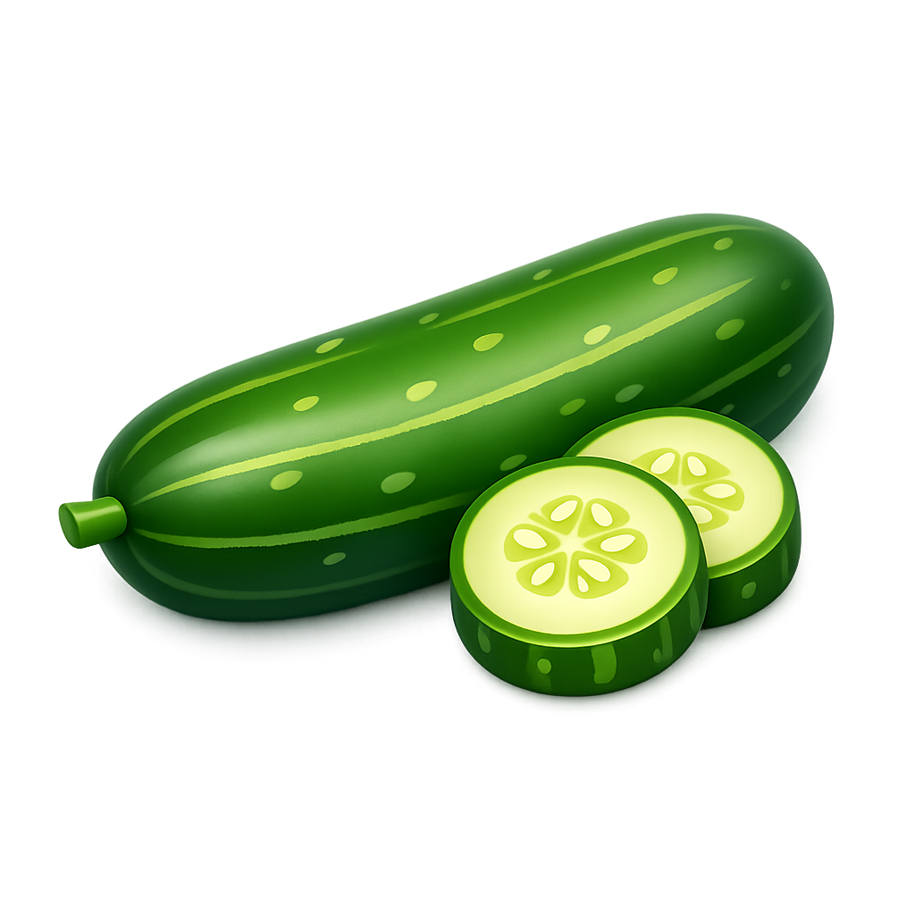 Modern 3D cucumber PNG clipart with transparent background