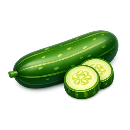Modern 3D cucumber PNG clipart with transparent background