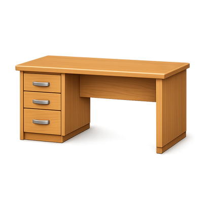 Modern 3D classroom desk PNG illustration with transparent background.