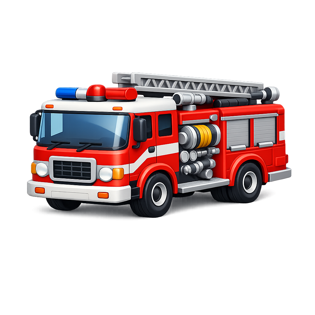 Fire engine PNG image with transparent background
