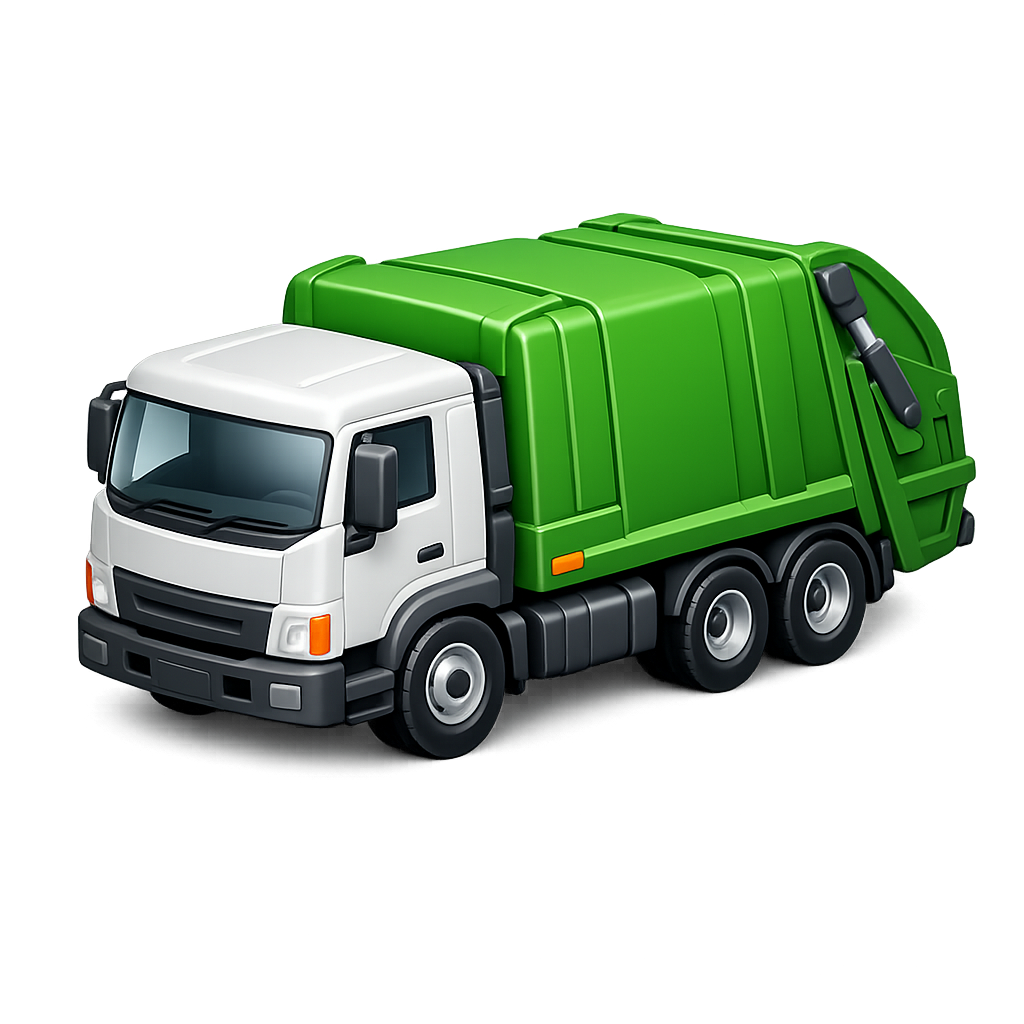 Garbage truck PNG image with transparent background