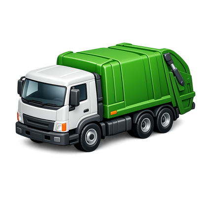 Garbage truck PNG image with transparent background