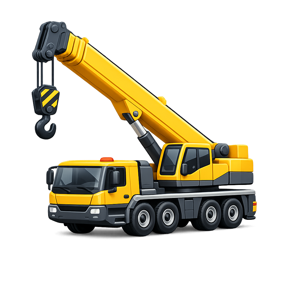 Mobile crane PNG image with transparent background