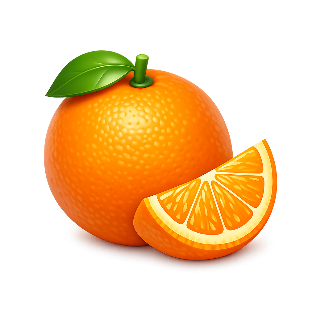 Modern 3D orange PNG clipart with transparent background