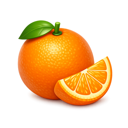 Modern 3D orange PNG clipart with transparent background
