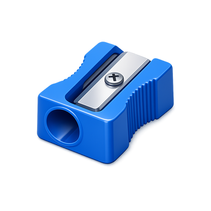 Modern 3D pencil sharpener PNG illustration with transparent background.