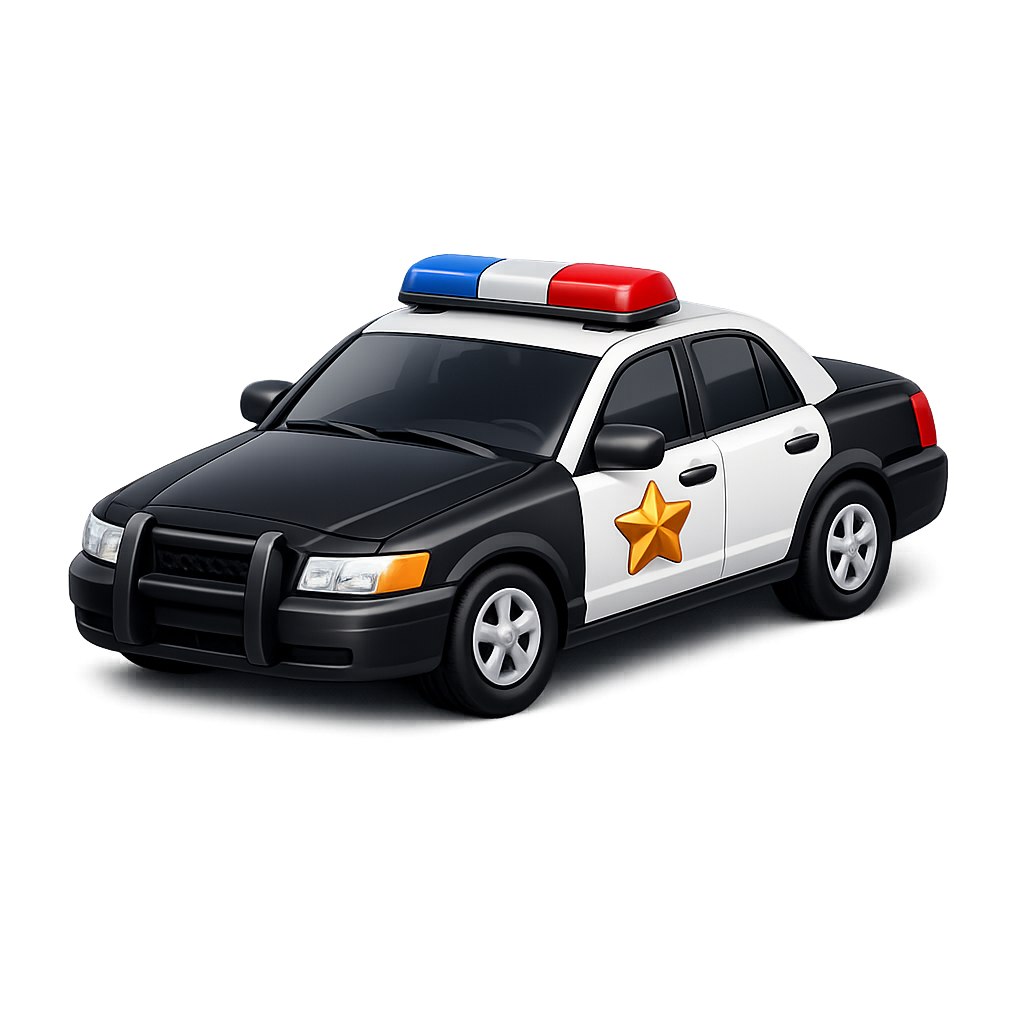 Police car PNG image with transparent background
