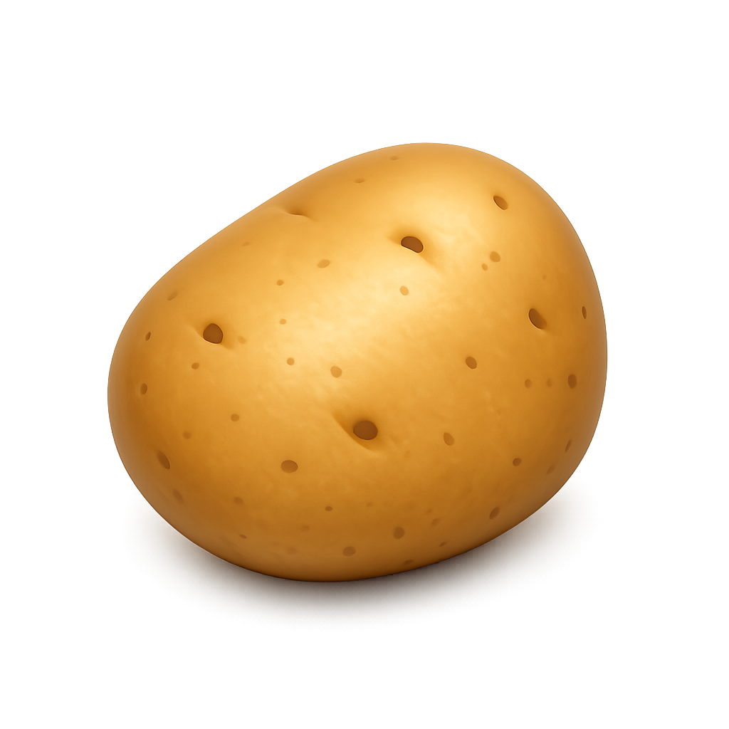 Modern 3D potato PNG clipart with transparent background