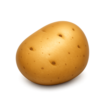 Modern 3D potato PNG clipart with transparent background