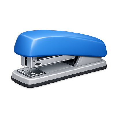 Modern 3D stapler PNG illustration with transparent background.